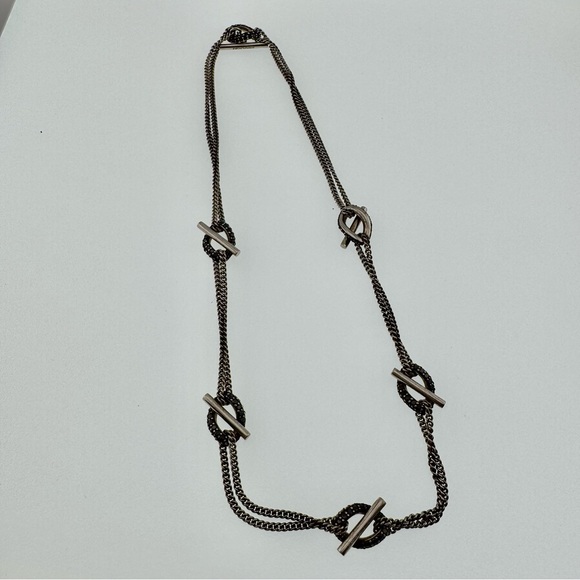 Swarovski Silver and Black Knot Necklace EUC - Picture 2 of 5